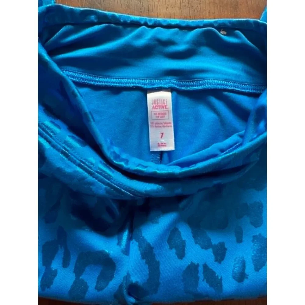 Justice Cropped Leopard Leggings - Size 7
